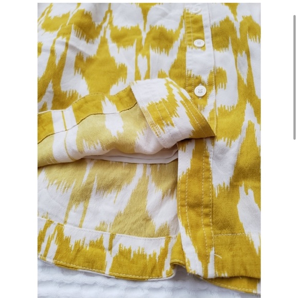 LOFT rayon ikat lined button down tropical mini skirt L - Picture 5 of 9